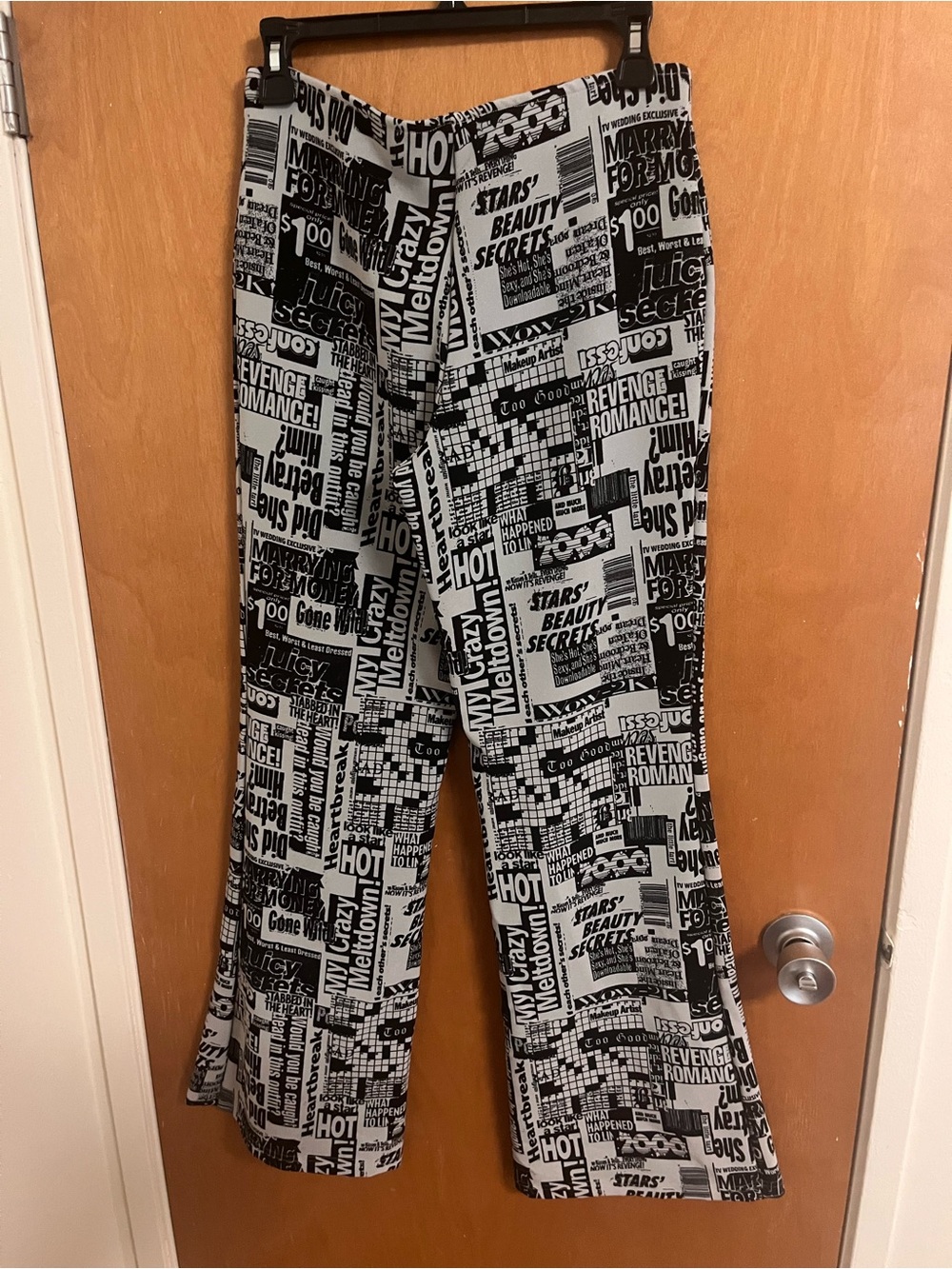 Urban Outfitters Black & White Newspaper Print Trousers - Picture 3 of 4